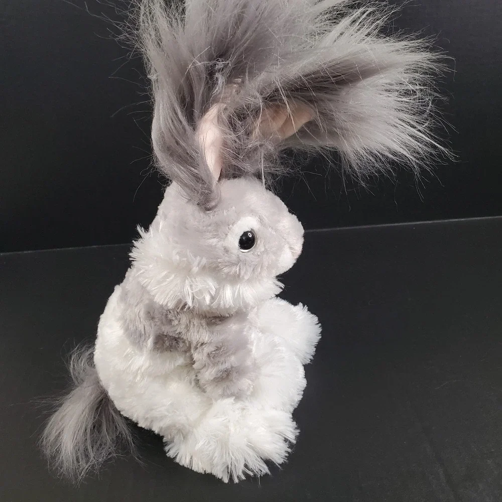 Dan Dee Angora Bunny Rabbit Plush Gray‎ Long Hair 12